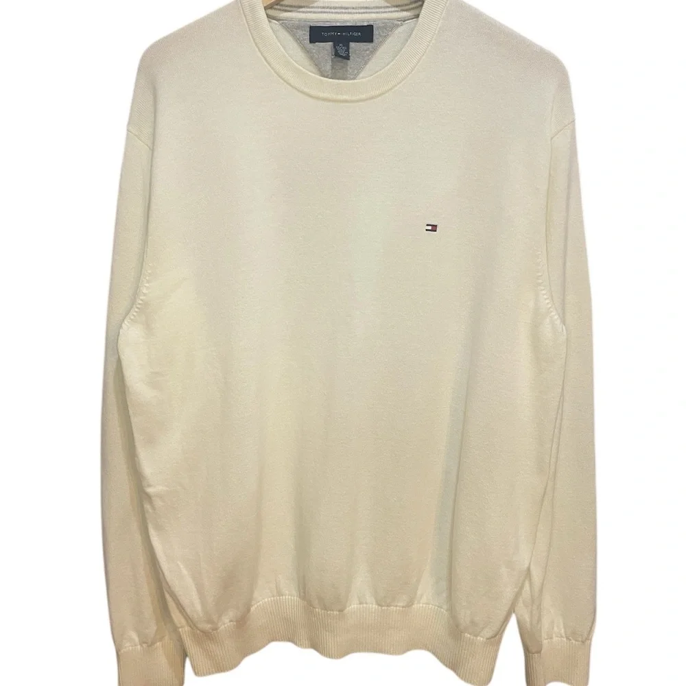 Tommy Hilfiger Men's Off-White Crewneck Sweater - Picture 5 of 10
